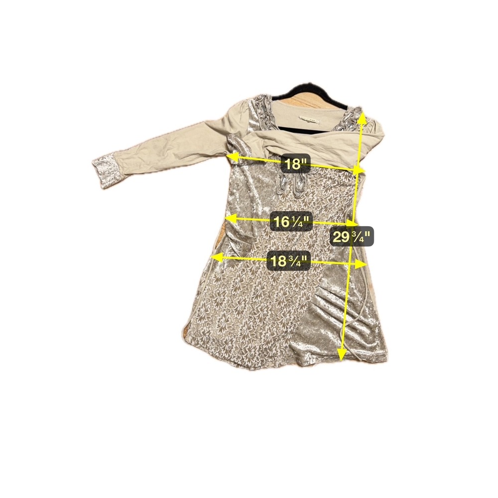 A'Reve Whimsigoth Velvet Lace Tunic Large Indie Fairy Grunge Granola Girl Earthy - Picture 6 of 7